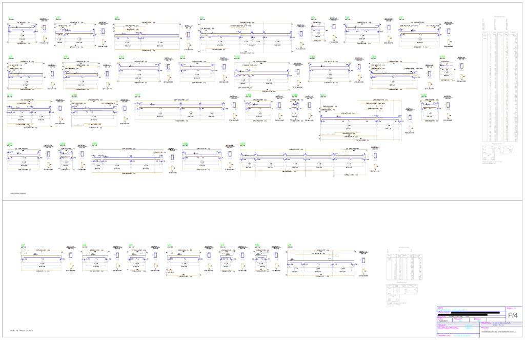 PROJETO RESIDENCIAL - Projeto Estrutural - Vigas baldrame e pé direito duplo
